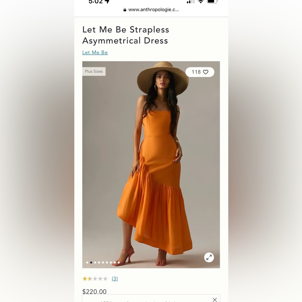 Anthropologie Let Me Be Strapless
Asymmetrical Dress.